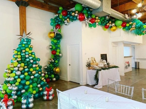 Tiểu cảnh cây thông bong bóng trang trí giáng sinh BBX252 Tiểu cảnh cây thông bong bóng trang trí giáng sinh BBX252