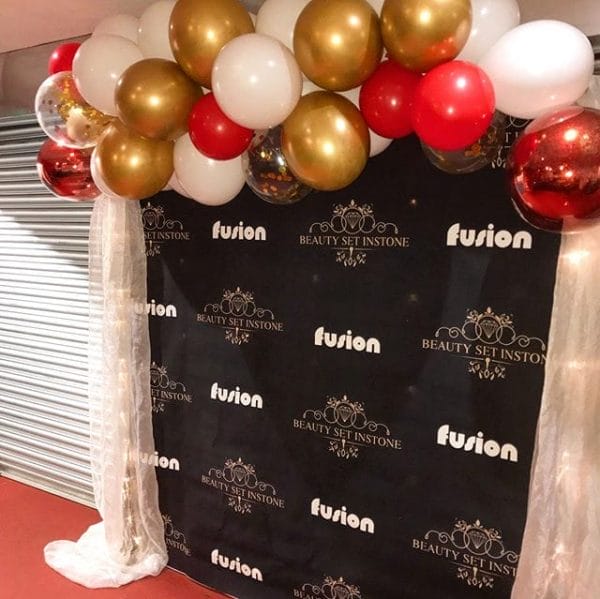 Backdrop khai trương đơn giản màu đen gón nhìn khác BBX258