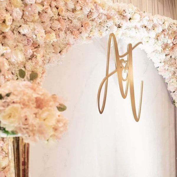 BBX390-Backdrop tiệc cưới hoa tươi lãng mạn