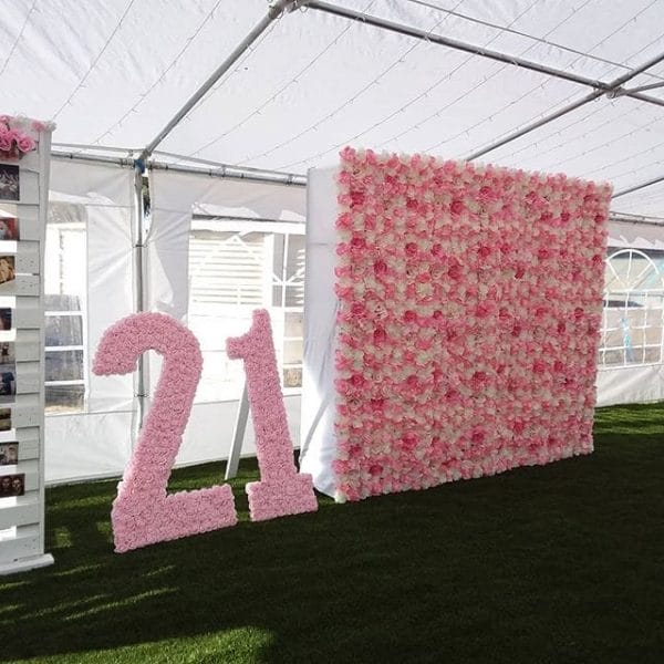 Backdrop sinh nhật hoa giấy BBX409 góc nhìn 1