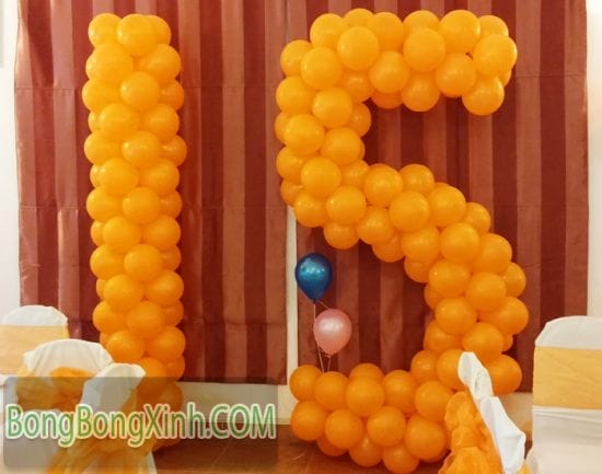 Trang trí số bong bóng 15 - 009 Trang trí số bong bóng 15 - 009
