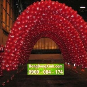 Trang trí cổng chào sự kiện đẹp màu đỏ nổi bật 088