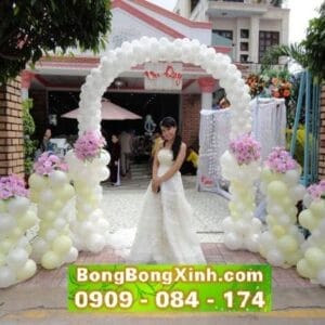 Trang trí tiệc cưới cổng chào màu trắng 070