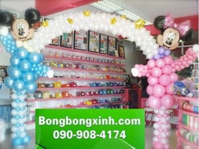 Cổng chào khai trương  045 có thể kết hợp cùng sản phẩm trụ bong bóng TBB138