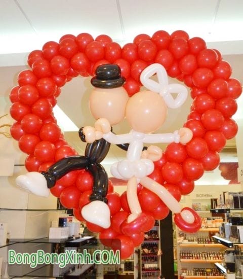Tạo hình bong bóng trái tim cặp đôi yêu nhau 069 Tạo hình bong bóng trái tim cặp đôi yêu nhau 069