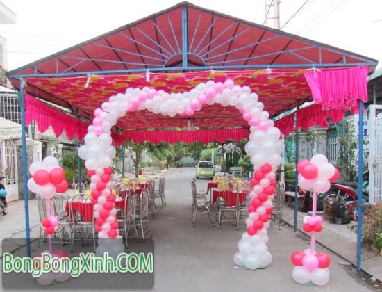 Cổng chào trang trí tiệc cưới hình trái tim 080