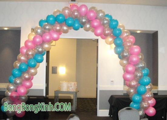 Cổng chào trang trí tiệc cưới ba màu 085 Cổng chào trang trí tiệc cưới ba màu 085