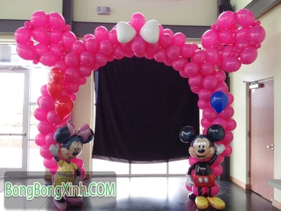 Cổng chào tai chú chuột Mickey màu hồng 0110 Cổng chào tai chú chuột Mickey màu hồng 0110