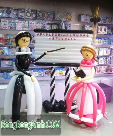 Bong bóng tạo hình cô giáo và học sinh TH090