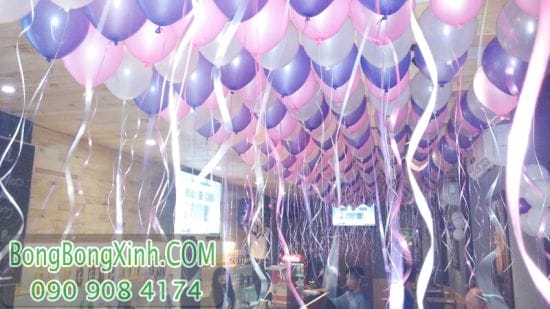 Bong bóng bay thả trần màu hồng tím BB085 Bong bóng bay thả trần màu hồng tím BB085