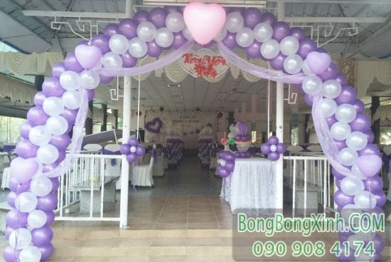 Cổng chào tiệc cưới màu tím trái tim đáng yêu CA108 Cổng chào tiệc cưới màu tím trái tim đáng yêu CA108
