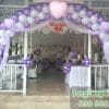 Cổng chào tiệc cưới màu tím trái tim đáng yêu CA108