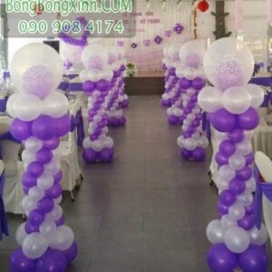 Đường dẫn tiệc cưới màu tím xinh đẹp DDTC036