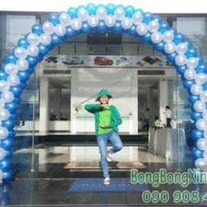 Trang trí cổng chào khai trương xinh đẹp và đơn giản CC053