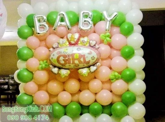 Tường bong bóng trang trí sinh nhật đáng yêu cho bé TBB033 Tường bong bóng trang trí sinh nhật đáng yêu cho bé TBB033