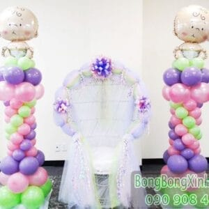 Trụ bong bóng trang trí sinh nhật đáng yêu TBB135