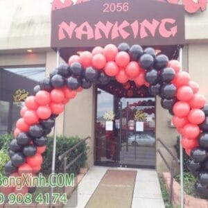Cổng chào trang trí sự kiện màu đỏ đen đẹp CD133