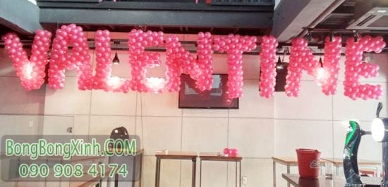 Trang trí bong bóng chữ trong ngày valentine CBB040 Trang trí bong bóng chữ trong ngày valentine CBB040