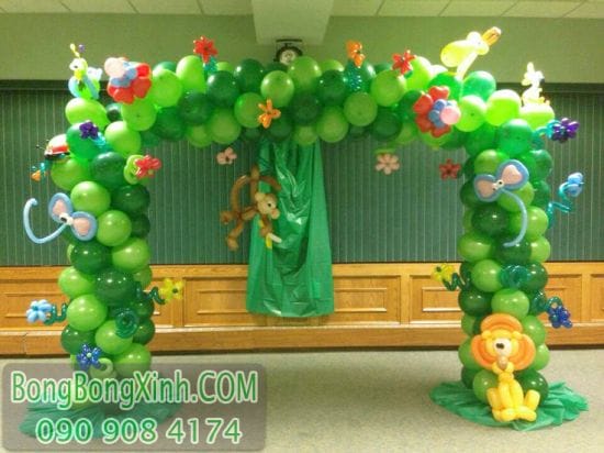 Cổng chào trang trí sinh nhật tạo hình màu xanh lá CB139