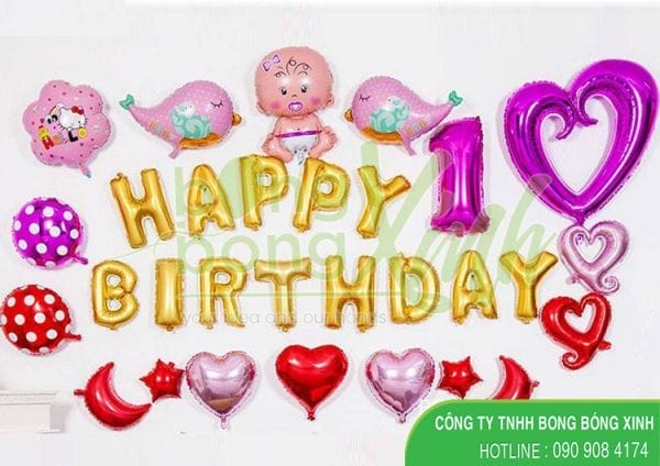 Bong bóng bạc xinh đẹp trang trí thôi nôi cho bé BBBN078 Bong bóng bạc xinh đẹp trang trí thôi nôi cho bé BBBN078