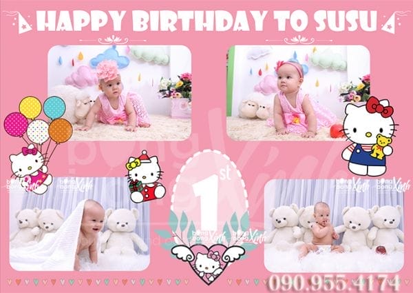 Backdrop sinh nhật Hello Kitty 006