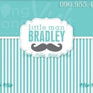 Backdrop sinh nhật bé trai Little Man Bradley 007