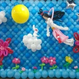 Tường bong bóng đẹp trang trí trung thu cho bé TBB034
