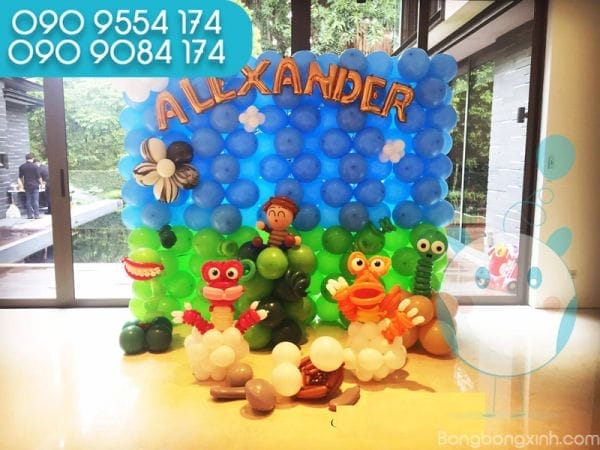 Trang trí sinh nhật cho bé với tường bong bóng TBB041 Trang trí sinh nhật cho bé với tường bong bóng TBB041