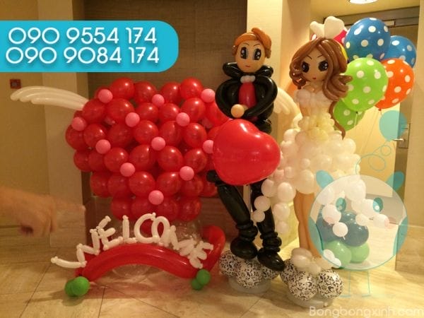 Bong bóng tạo hình cô dâu và chú rễ DR060 Bong bóng tạo hình cô dâu và chú rễ DR060