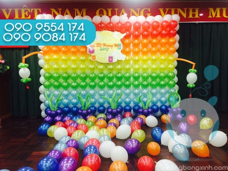 Tường bong bóng trang trí trung thu TBB045 Tường bong bóng trang trí trung thu TBB045