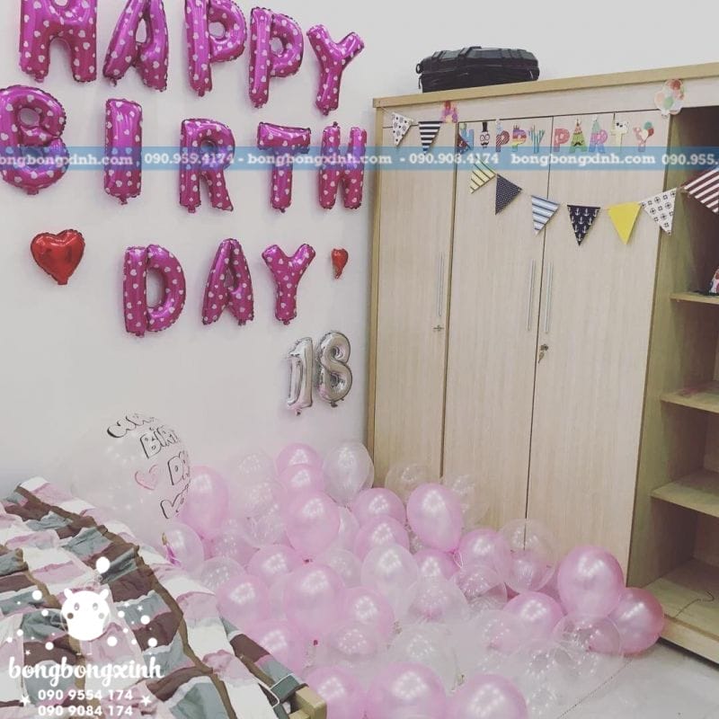 Chữ Happy Birthday màu hồng Chữ Happy Birthday màu hồng