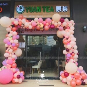 Cổng chào khai trương màu hồng CC068