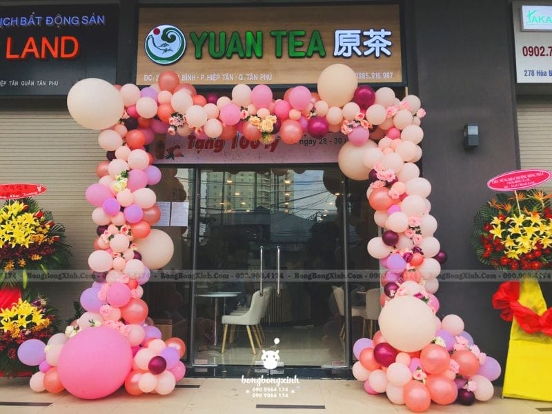 Cổng chào khai trương màu hồng CC068 Cổng chào khai trương màu hồng CC068