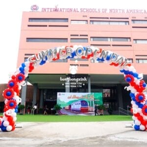Cổng chào bong bóng khai giảng trường học quốc tế BBX037