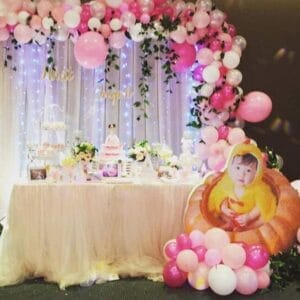 Trang trí sinh nhật trọn gói bé Nhật Quỳnh BBX038