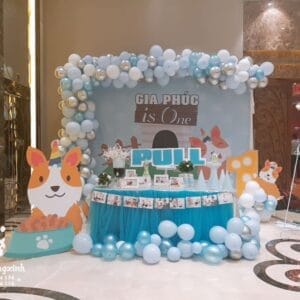 Trang trí sinh nhật trọn gói bàn quà cún con BBX091