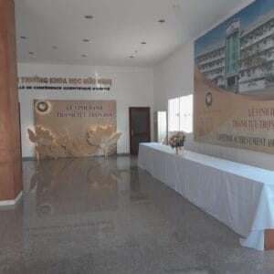 Bộ ba backdrop trang trí sân khấu sự kiện hoa sen BBX112