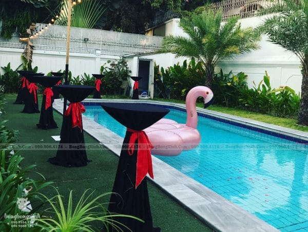 Phao thiên nga trang trí sinh nhật phong cách Rustic mộc độc đáo