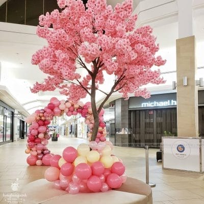 Cây anh đào bộ sản phẩm khai trương màu hồng trang trí văn phòng