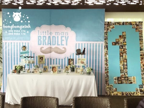 Trang trí bàn sinh nhật cho bé một tuổi BQ140 Trang trí bàn sinh nhật cho bé một tuổi BQ140