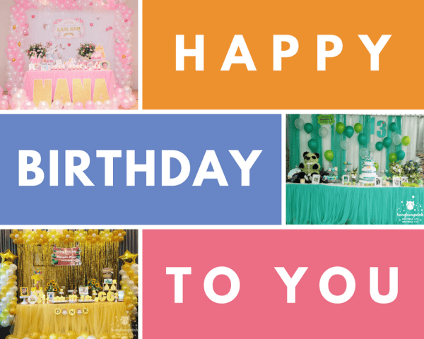 Dịch vụ trang trí sinh nhật trọn gói của Bong Bóng Xinh