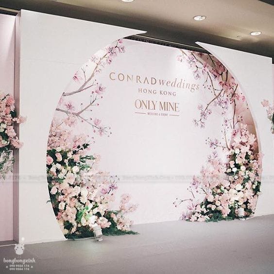 Backdrop tiệc cưới chủ đề hồng kông BRC015