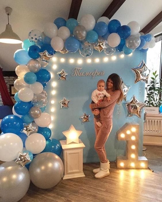 Backdrop thôi nôi cho bé yêu có đèn Led BBX025