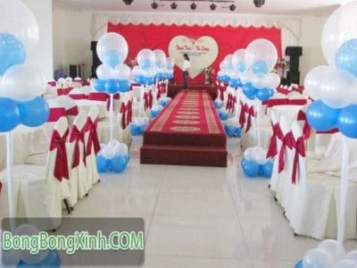 Đường dẫn trang trí tiệc cưới bằng bong bóng lồng nghệ thuật