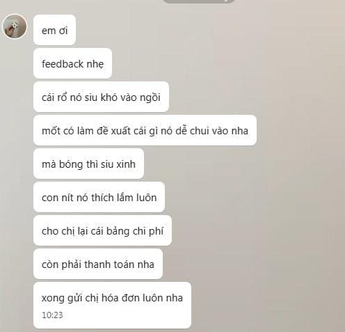 Khách hàng tư vấn trên Zalo của Bong Bóng Xinh