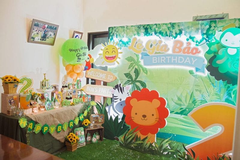 Trọn bộ trang trí sinh nhật cho bé trai 2 tuổi chủ đề muôn thú Trọn bộ trang trí sinh nhật cho bé trai 2 tuổi chủ đề muôn thú