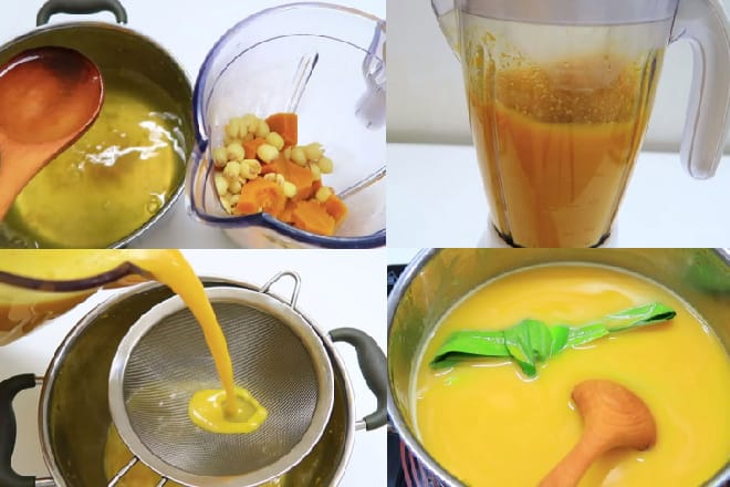Cách làm sữa bí đỏ thơm ngon, bổ dưỡng tại nhà Cách làm sữa bí đỏ hạt sen