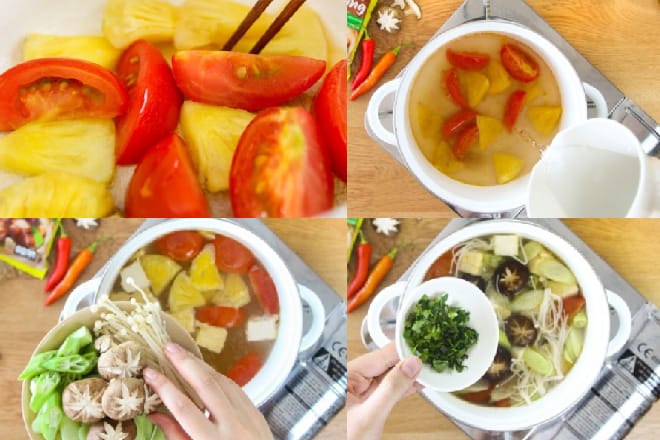 Nấu canh chua nấm