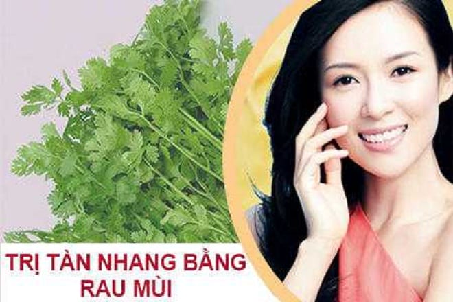 Trị tàn nhang bằng rau mùi