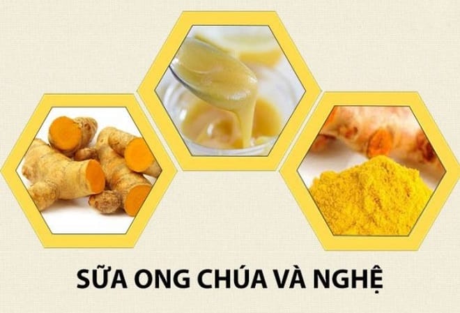 Mặt nạ sữa ong chúa và tinh bột nghệ